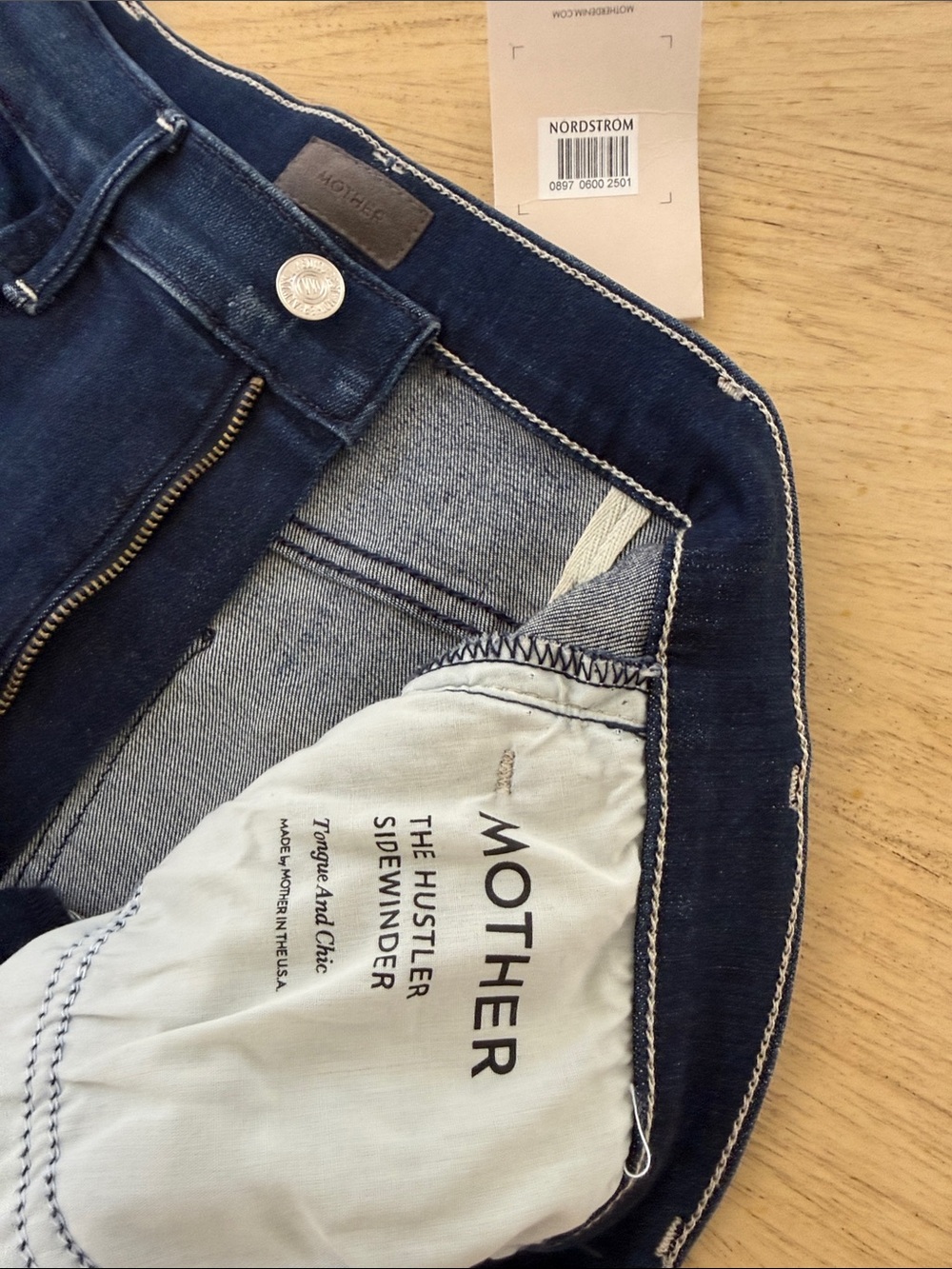 MOTHER Dark Indigo Wide Leg Jeans - Picture 4 of 10